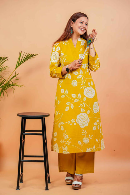 LYM- MUSTARD PREMIUM COTTON CO-ORD SET