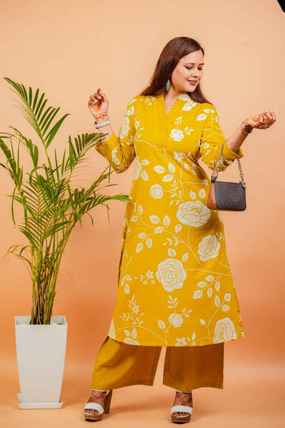 LYM- MUSTARD PREMIUM COTTON CO-ORD SET