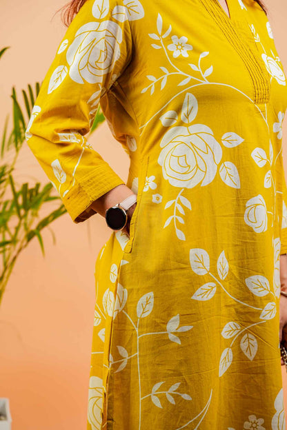 LYM- MUSTARD PREMIUM COTTON CO-ORD SET