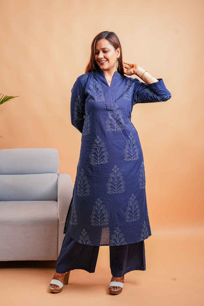 LIA- NAVY BLUE PREMIUM COTTON CO-ORD SET