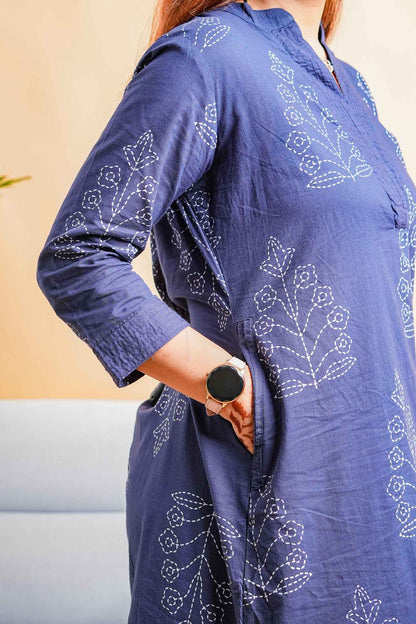 LIA- NAVY BLUE PREMIUM COTTON CO-ORD SET