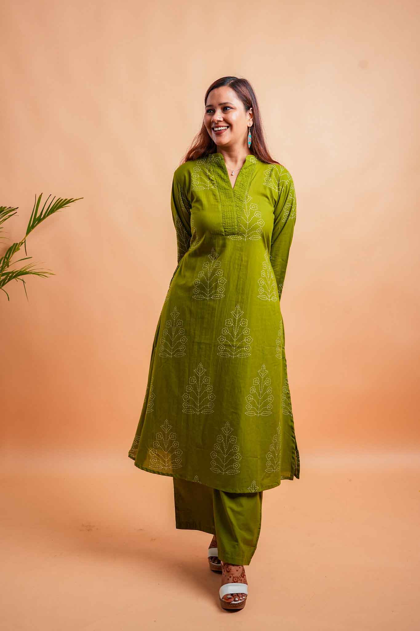 LEX- MEHENDI GREEN PREMIUM COTTON CO-ORD SET