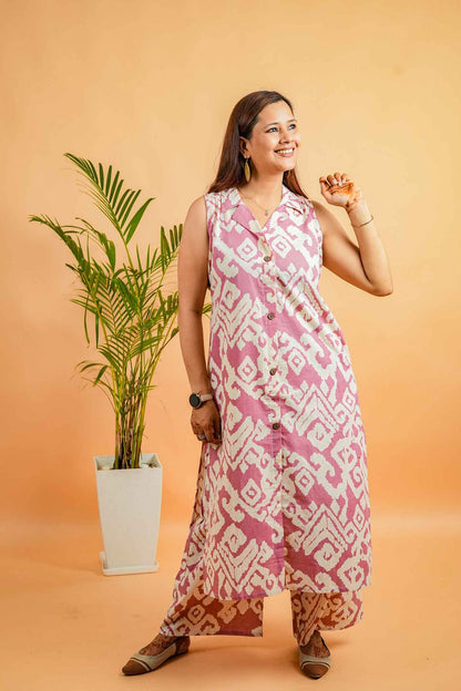 LADLA - PURPLE COLOUR CO-ORD SET WITH BAND COLLAR