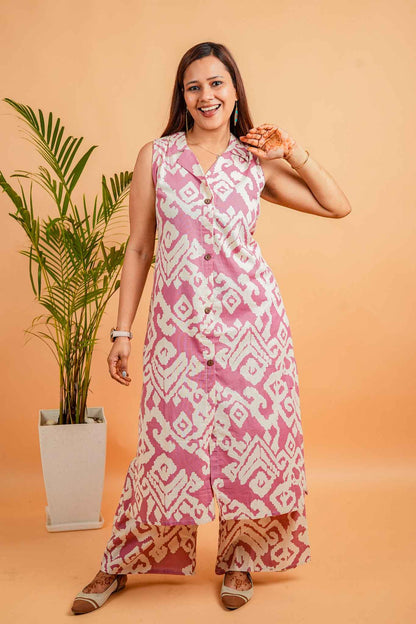 LADLA - PURPLE COLOUR CO-ORD SET WITH BAND COLLAR