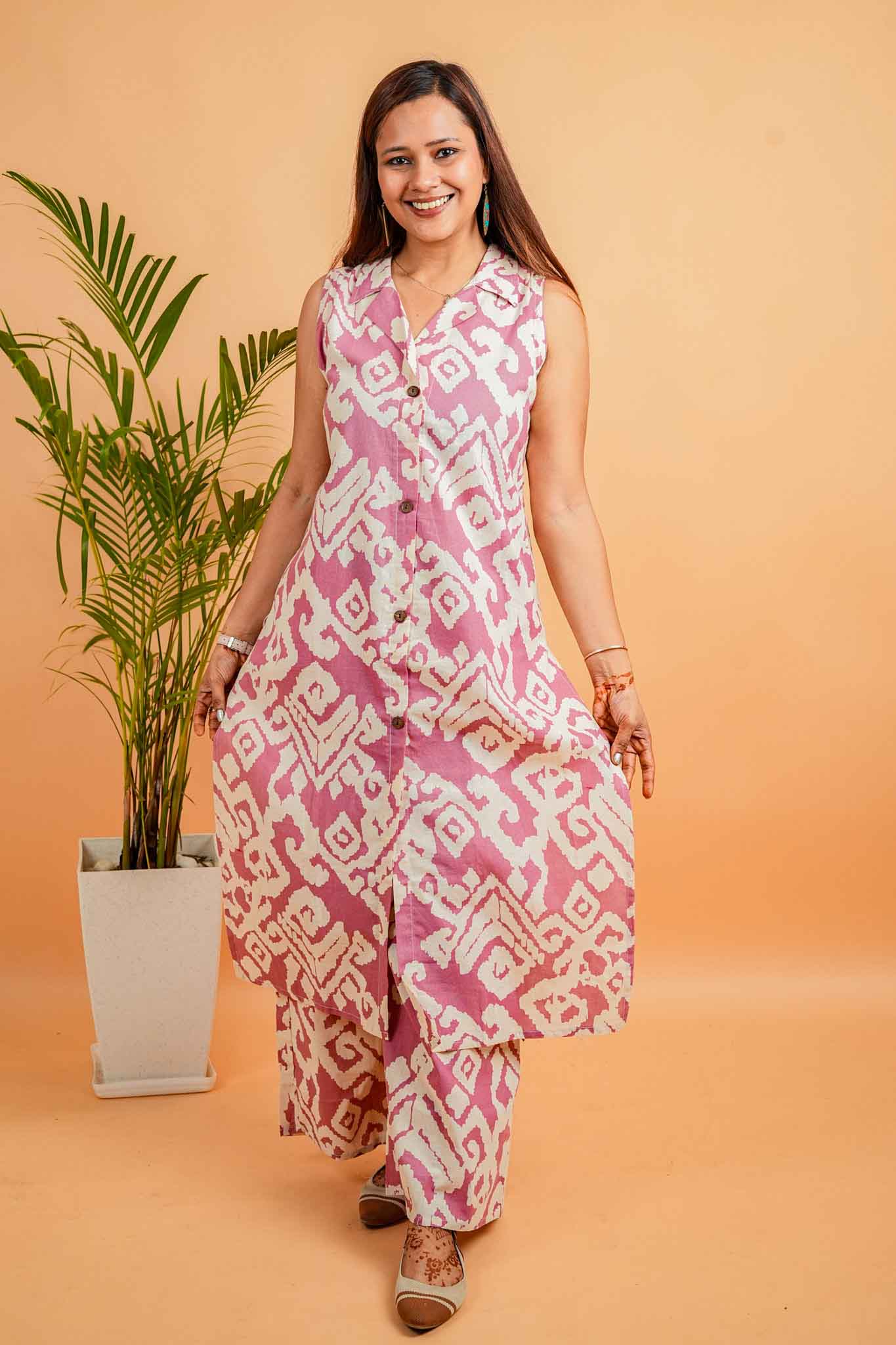 LADLA - PURPLE COLOUR CO-ORD SET WITH BAND COLLAR