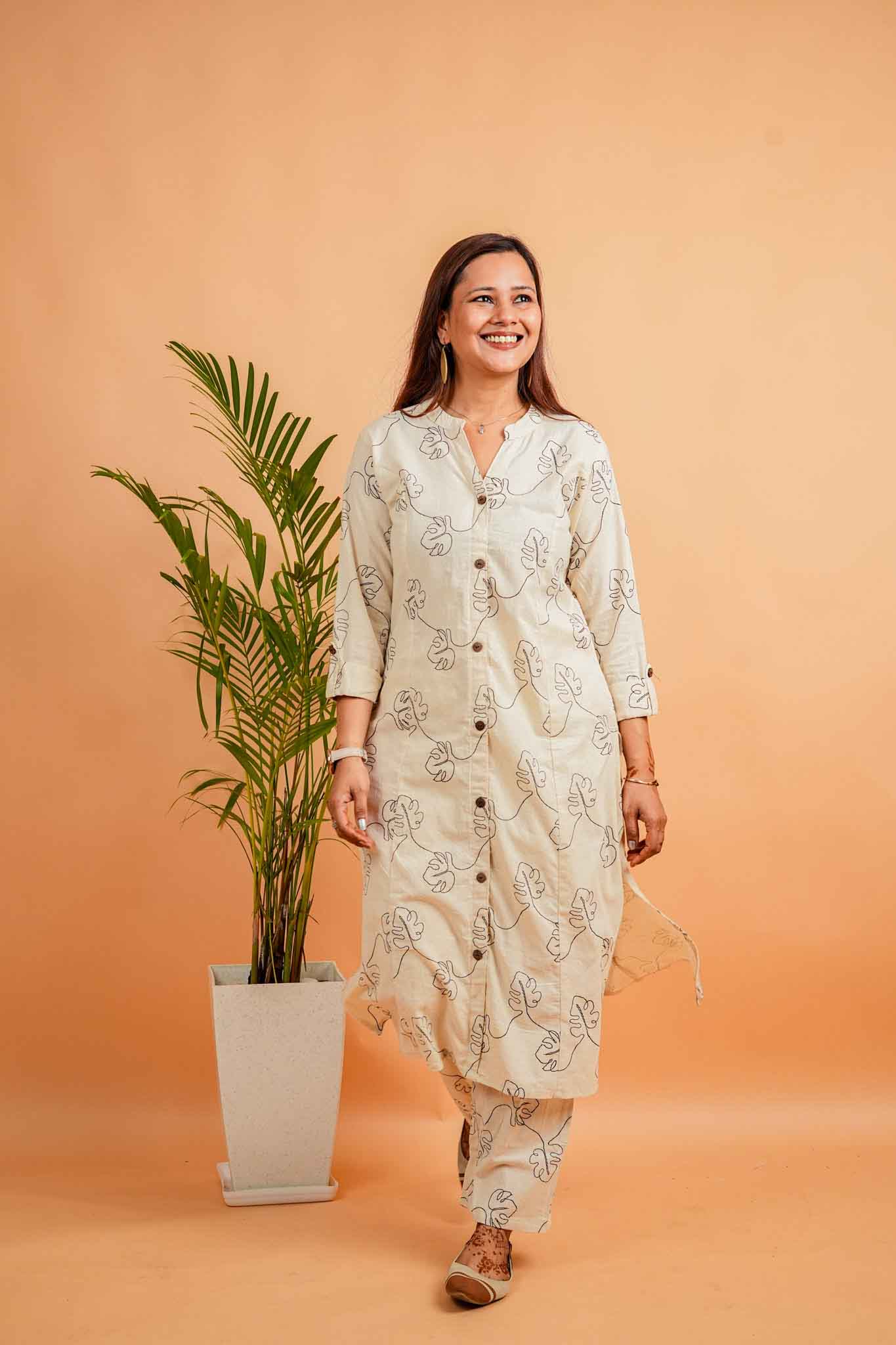 LAPI- NATURAL& BLACK COTTON FLEX CO-ORD SET