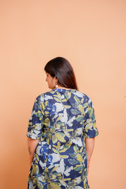 LOHI- DARK BLUE CO-ORD SET WITH FLORAL PRINT