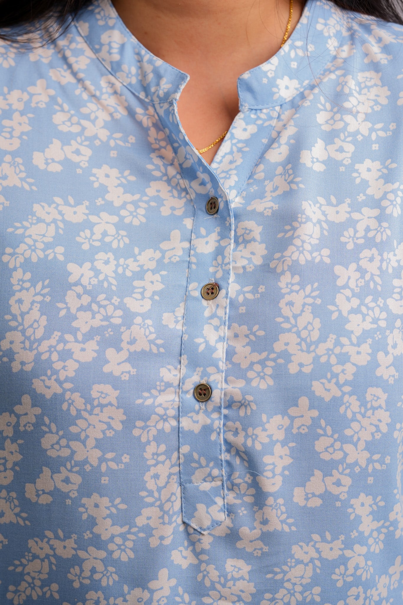 PAYAL-SKY BLUE AND WHITE RAYON TUNIC