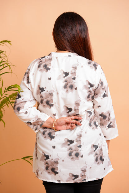 PAKSHI- OFF-WHITE AND DARK GREY TUNIC