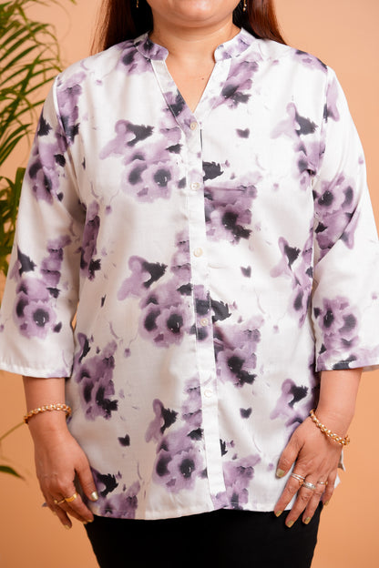 PIRA- WHITE AND PURPLE TUNIC