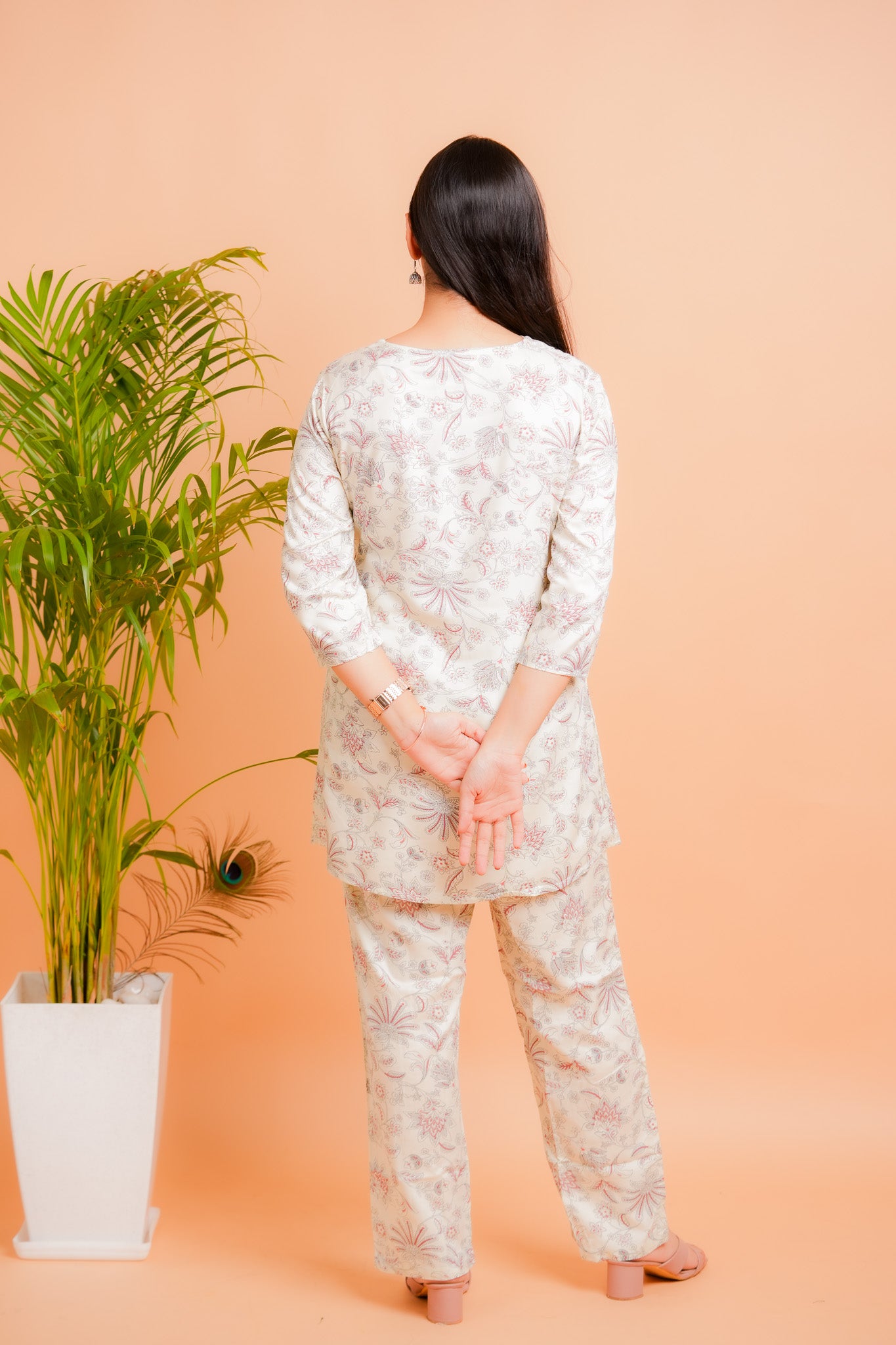 LAVI-CREAM CO-ORD SET WITH BOTANICAL PRINTS