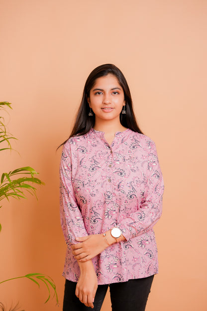 PAAHI-PINK RAYON TUNIC