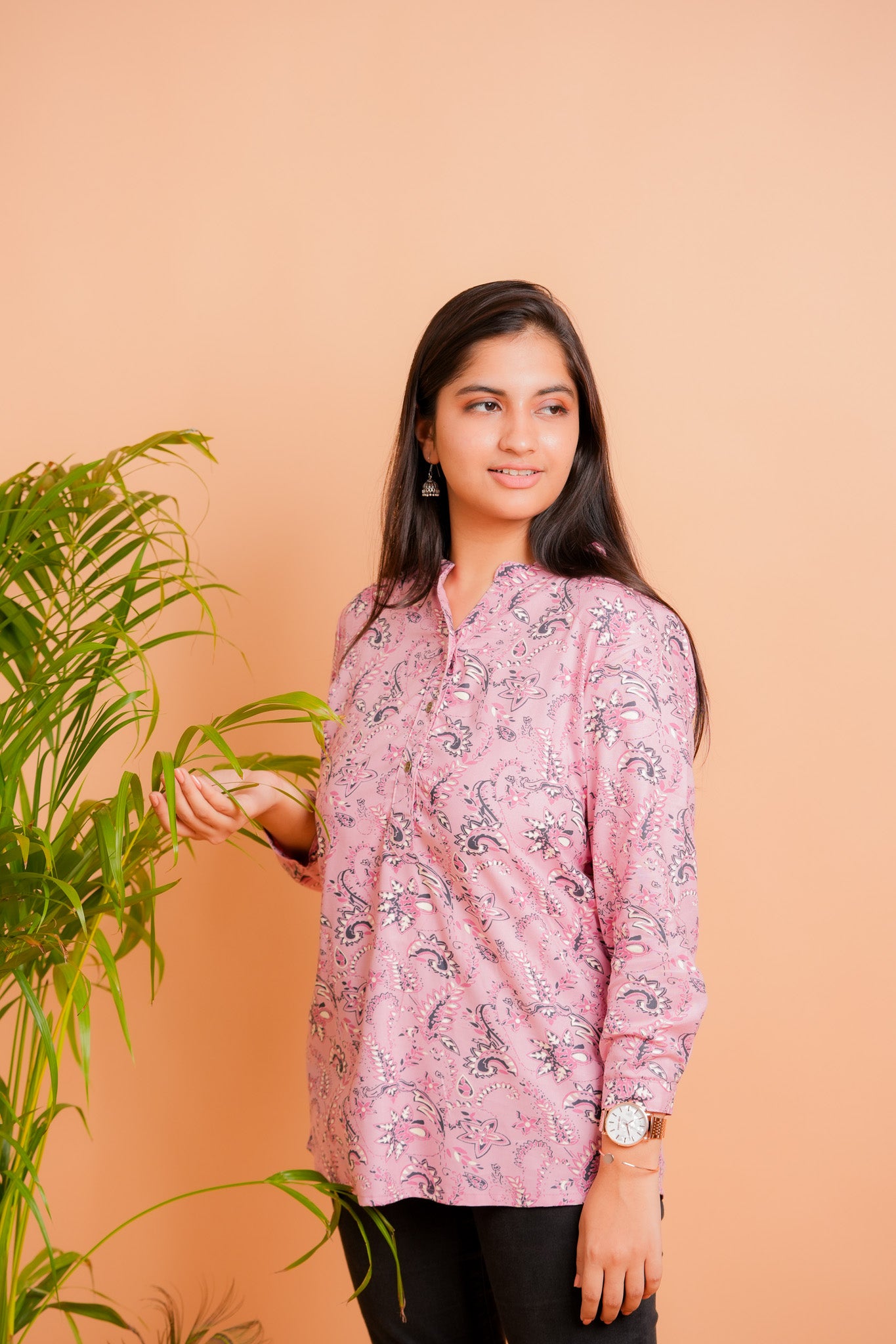 PAAHI-PINK RAYON TUNIC