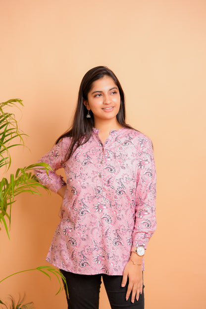 PAAHI-PINK RAYON TUNIC