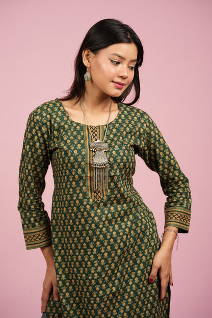 KAAMITA - TEAL COTTON KURTA