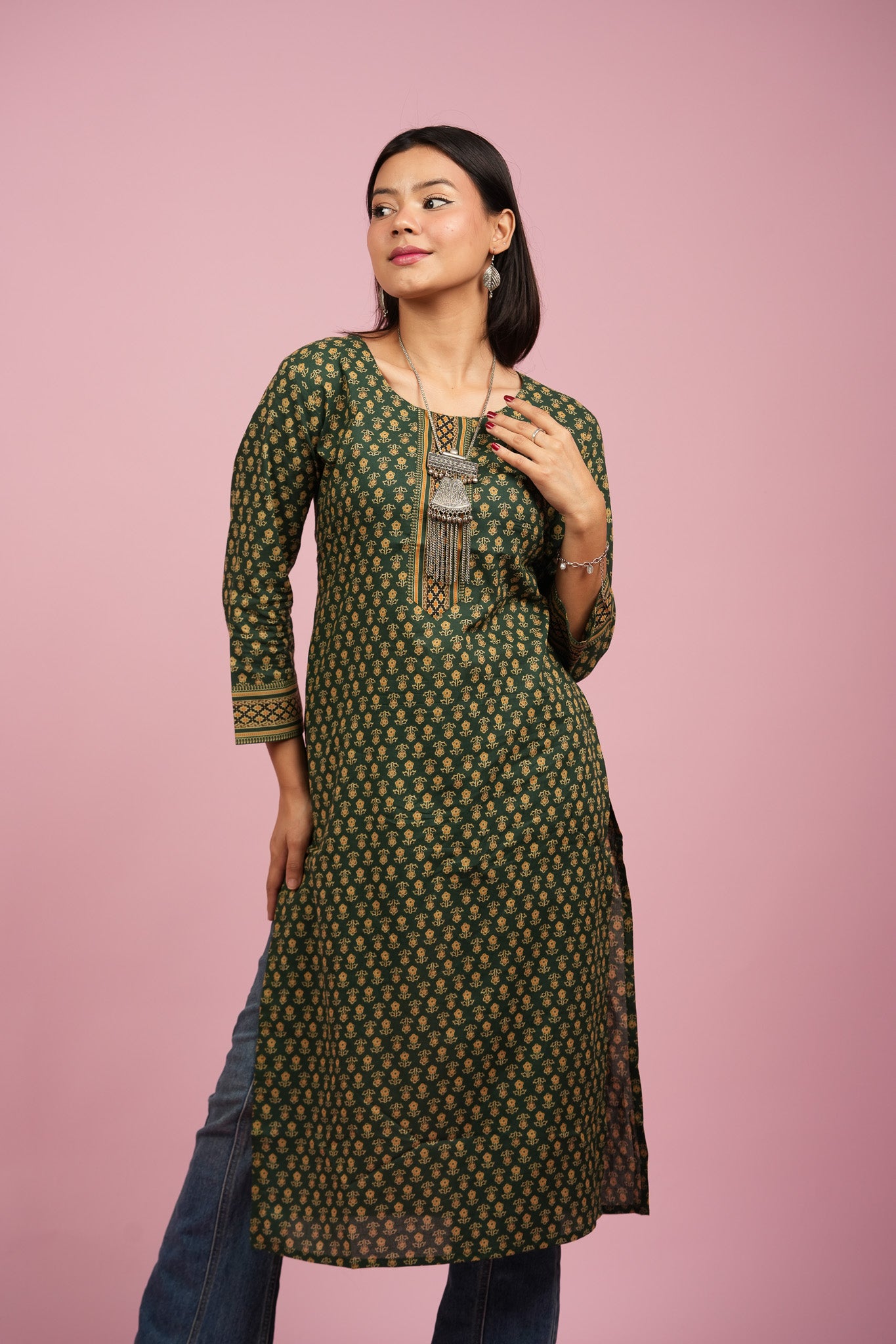 KAAMITA - TEAL COTTON KURTA