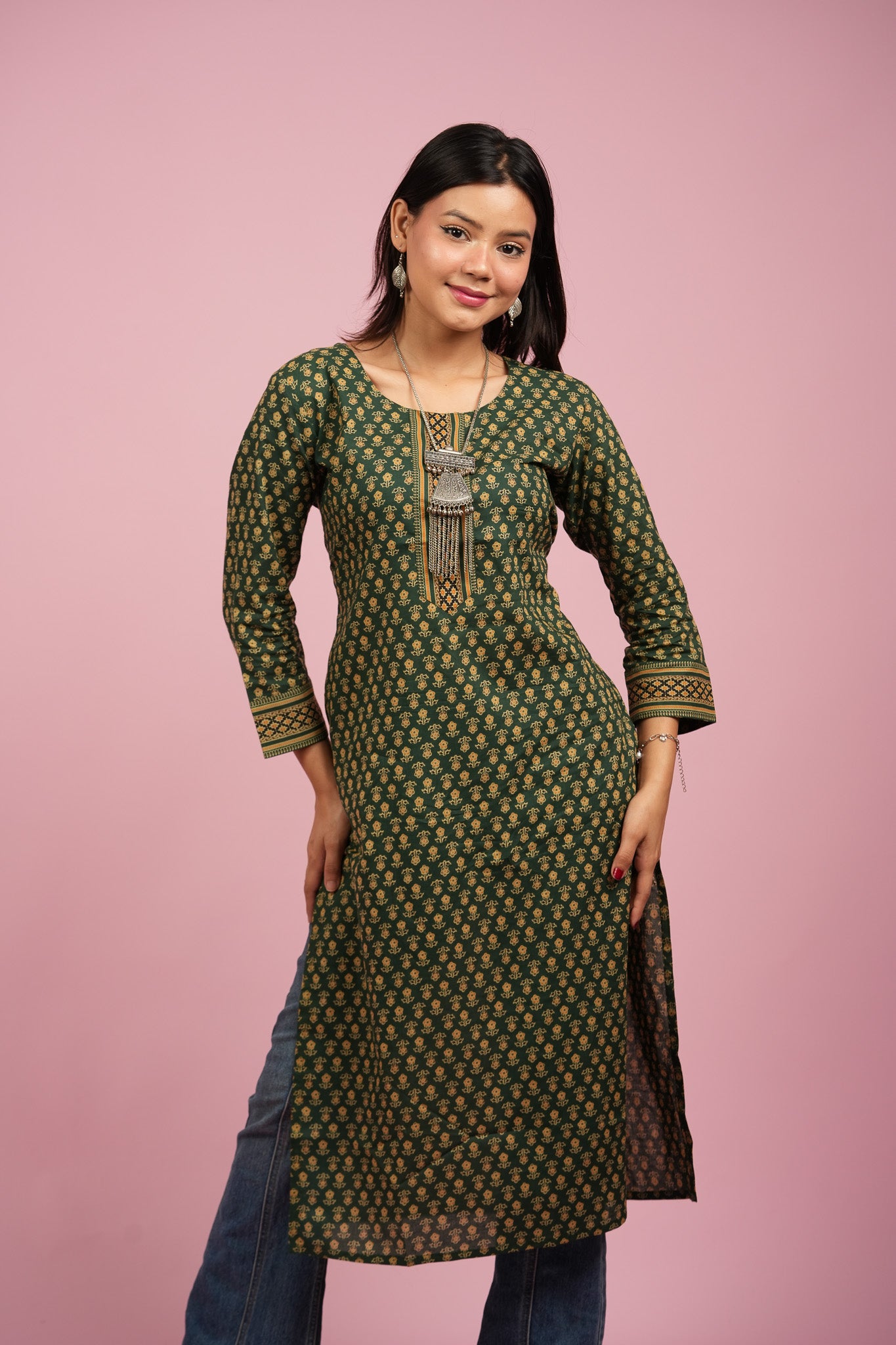 KAAMITA - TEAL COTTON KURTA