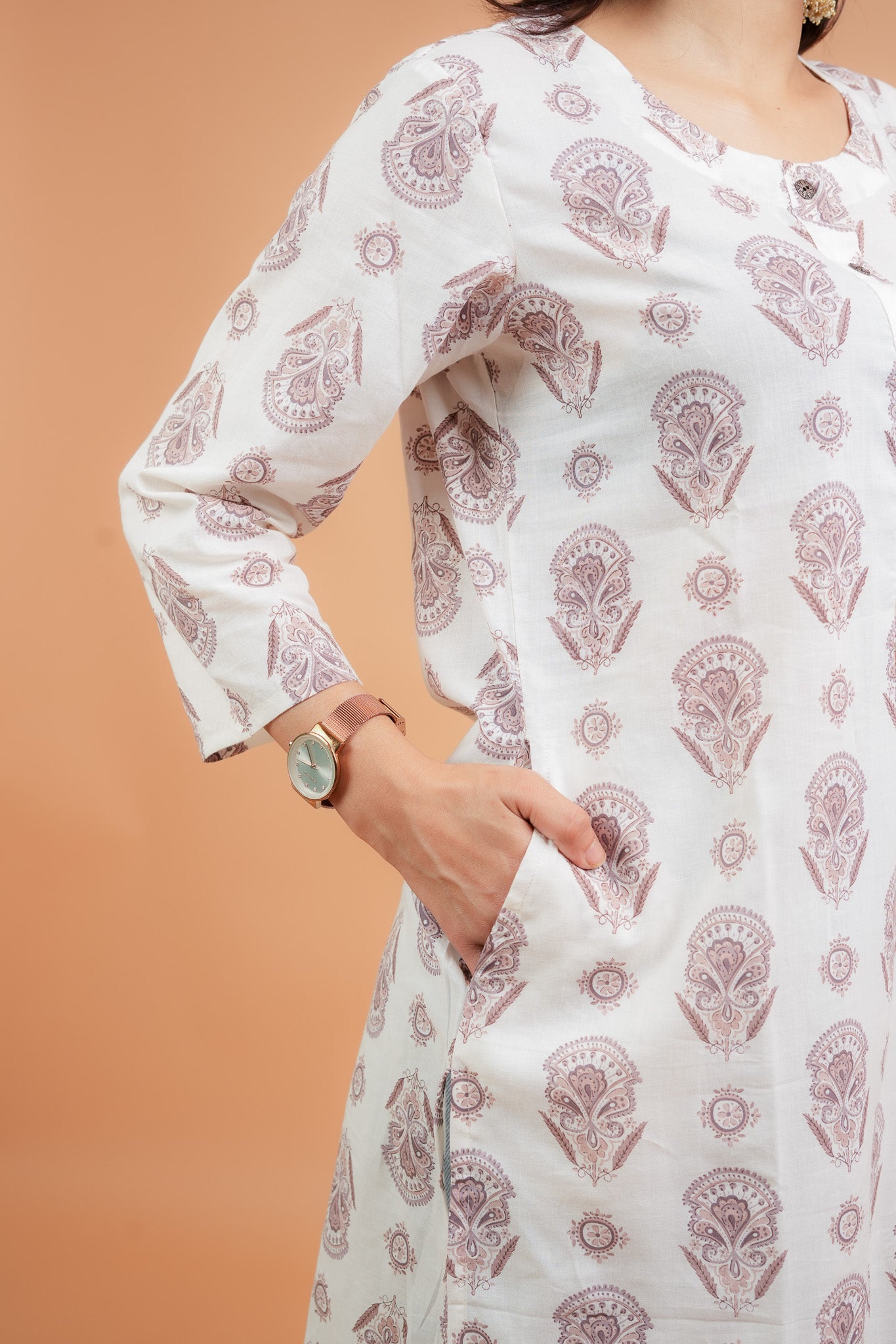 KARTHI- OFF WHITE COTTON KURTA