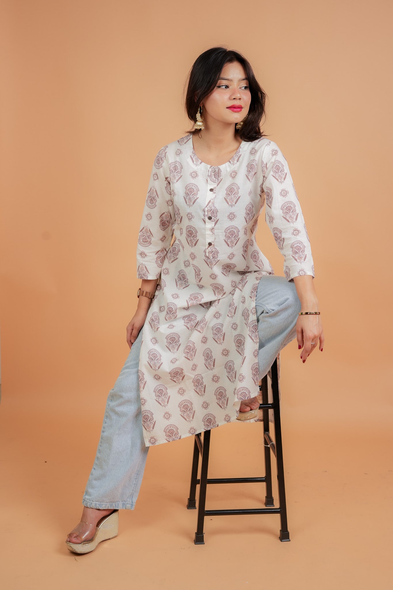 KARTHI- OFF WHITE COTTON KURTA