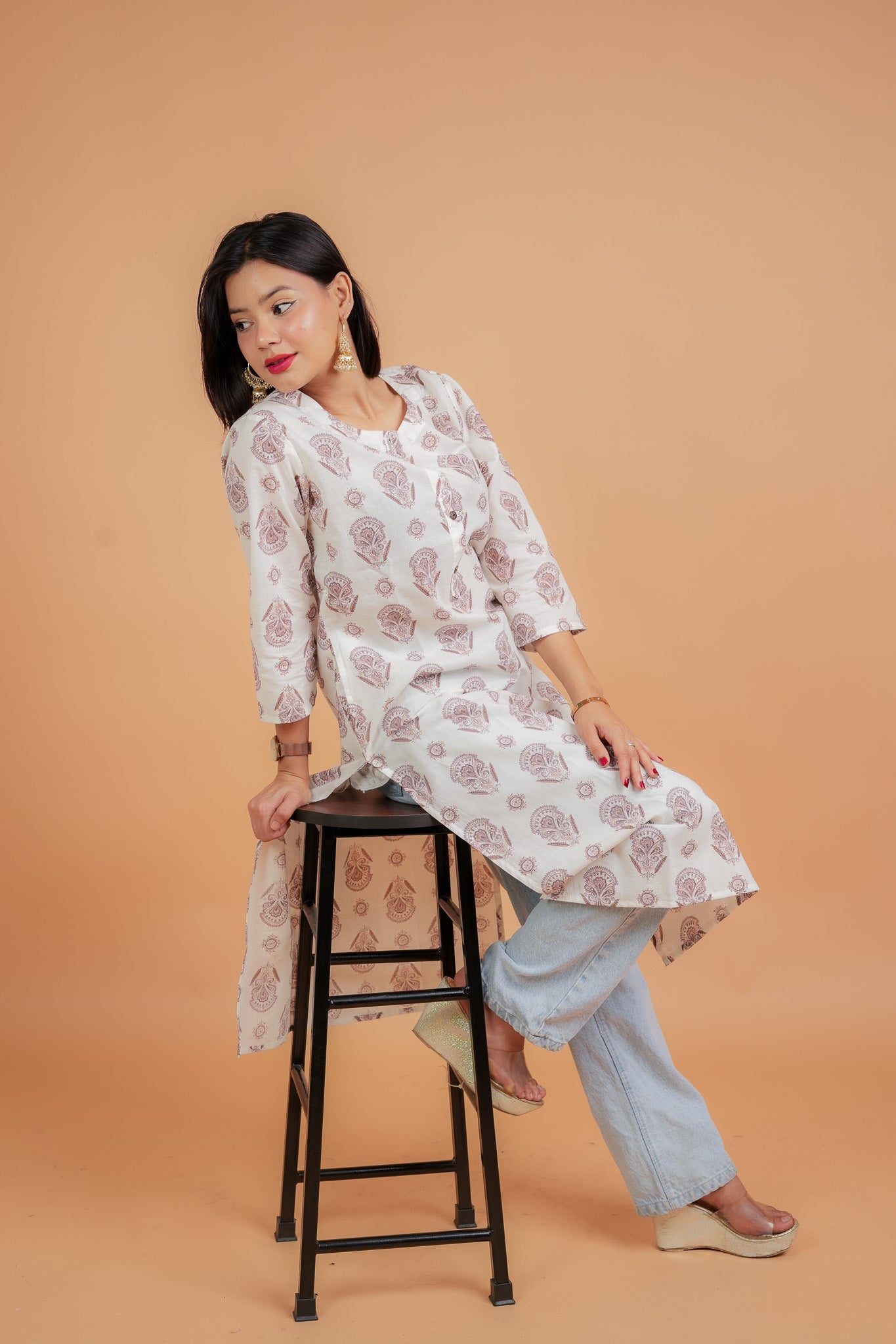 KARTHI- OFF WHITE COTTON KURTA