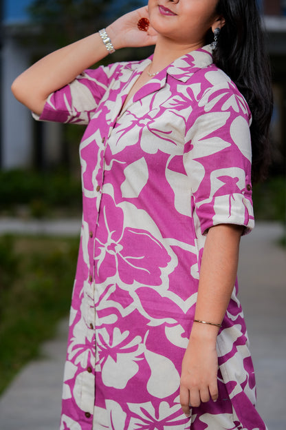 LABHA- PURPLE COLOUR CO-ORD SET WITH BAND COLLAR