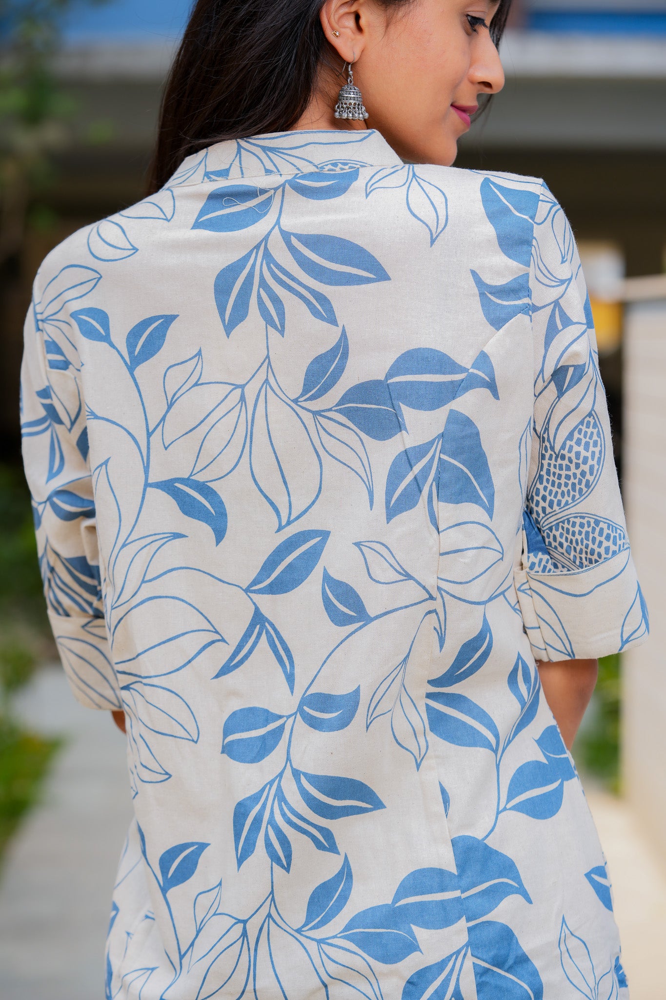 LATHYA - BLUE COLOUR CO-ORD SET WITH BAND COLLAR