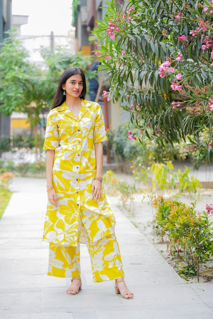 LATVA - GREEN CO-ORD SET WITH BAND COLLAR