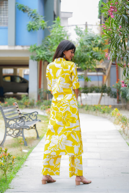 LATVA - GREEN CO-ORD SET WITH BAND COLLAR