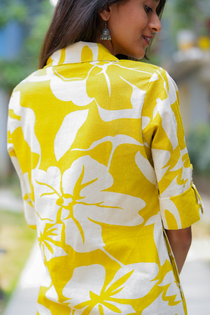 LATVA - GREEN CO-ORD SET WITH BAND COLLAR